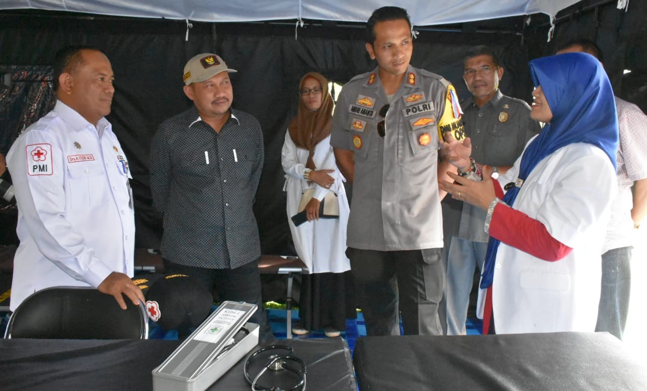 Kapolres Kampar Bersama Bupati Tinjau Pos Pam Ops Muara Takus 2019